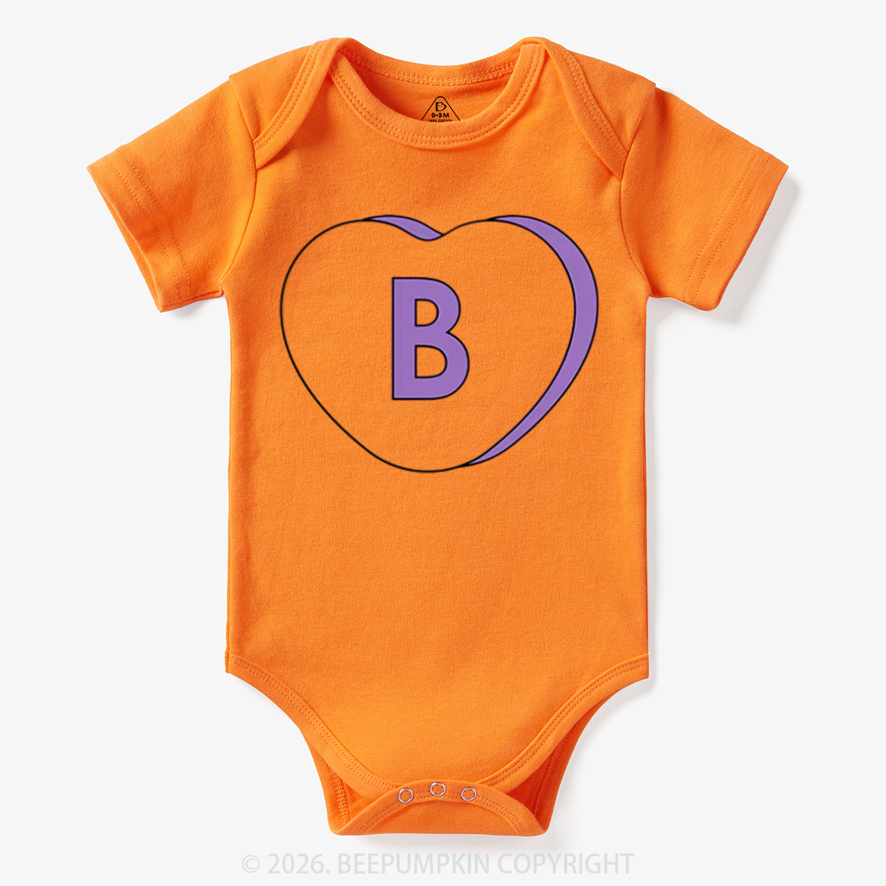 Personalized Candy Heart Initial Valentine's Day Bodysuit
