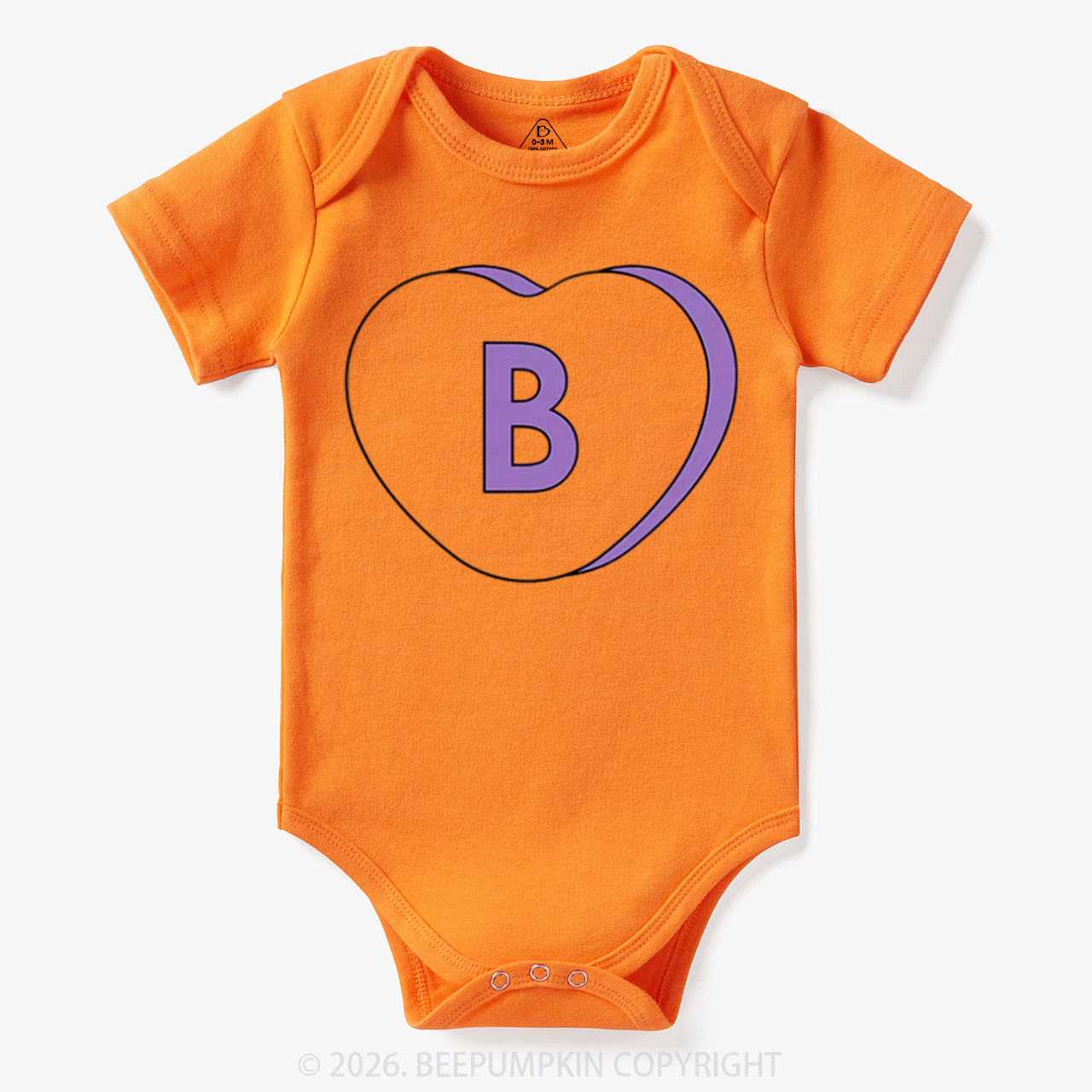 Personalized Candy Heart Initial Valentine's Day Bodysuit
