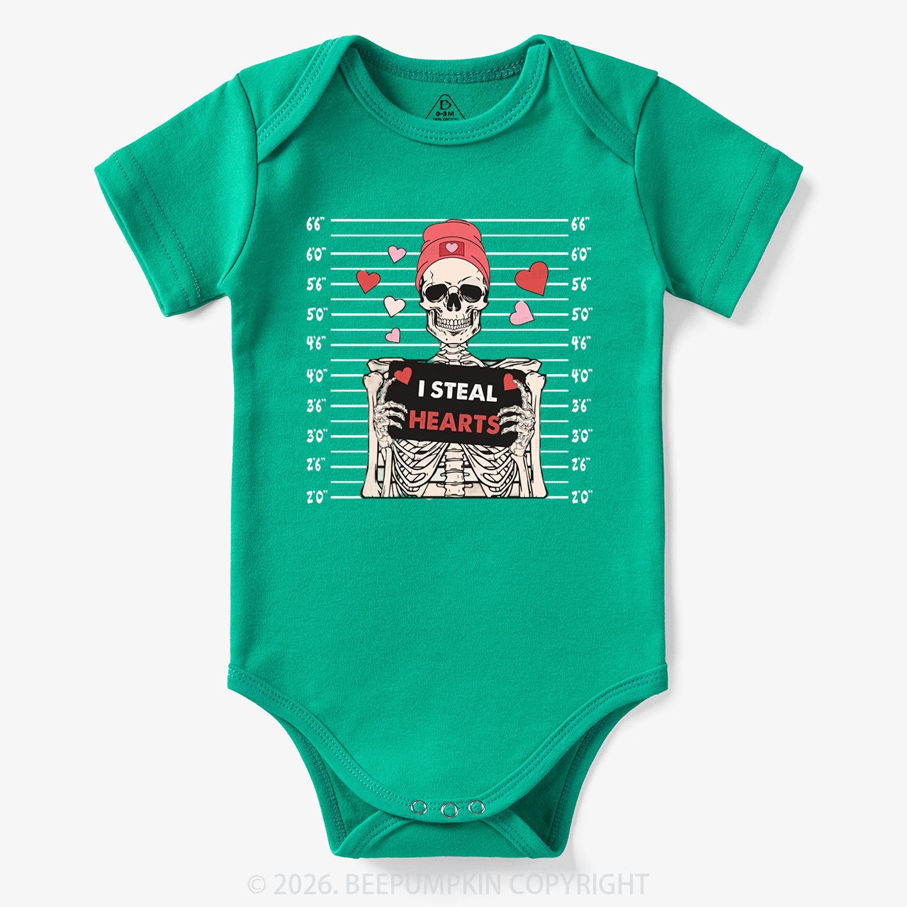 I Steal Hearts Skeleton Valentine's Day Bodysuit