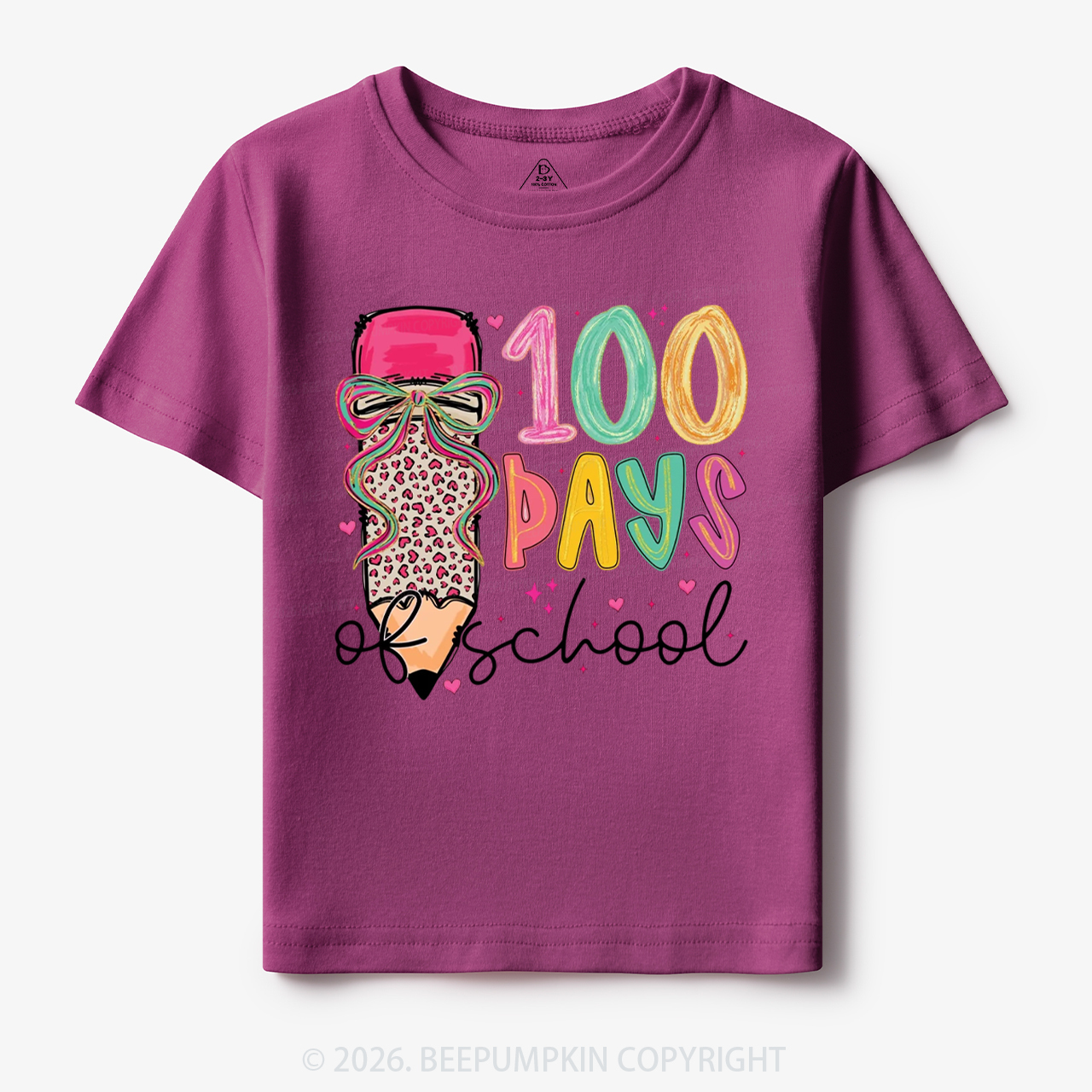 Bow Pencil 100 Days Of  School  Edition Toddler&Kid's Tees
