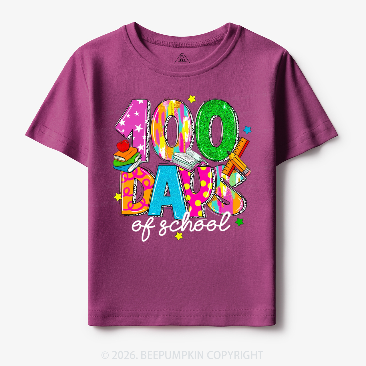 Bright & Fun 100 Days of School Toddler&Kid's Tees