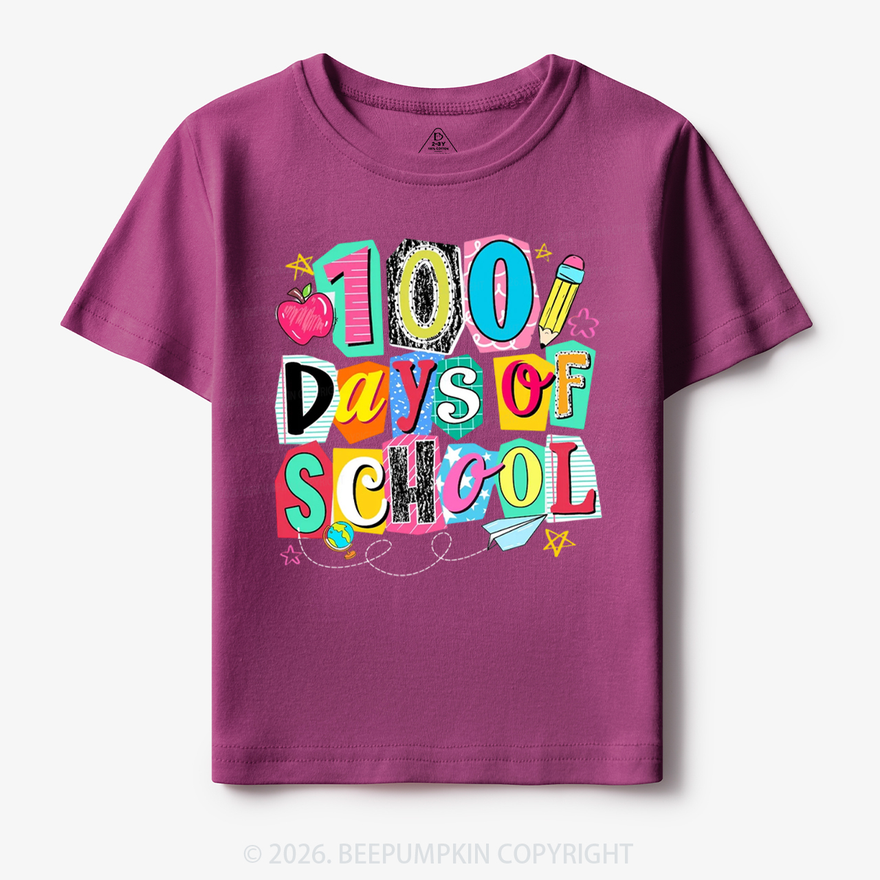 Color Pop 100 Days of School Toddler&Kid's Tees