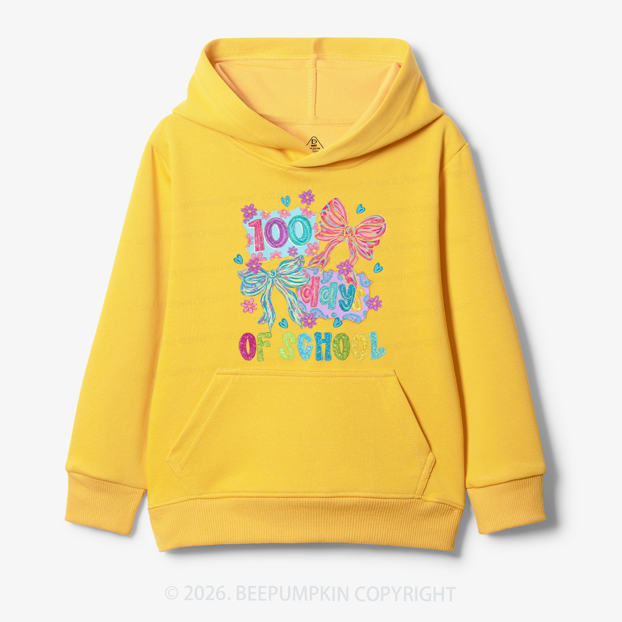 Sparkly Bow 100 Days of School Toddler&Kid's Hoodies