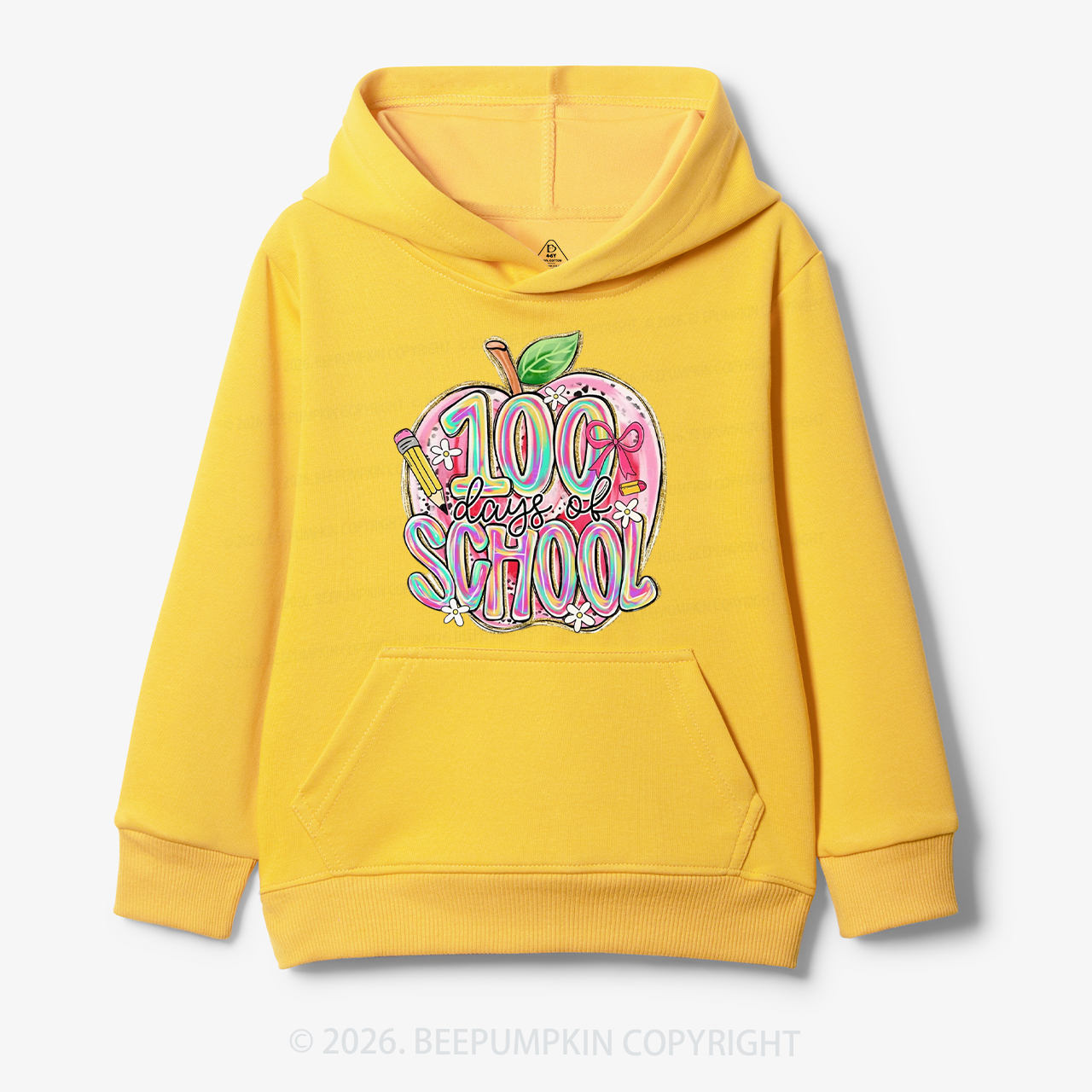 Pink Apple 100 Days of School Toddler&Kid's Hoodies
