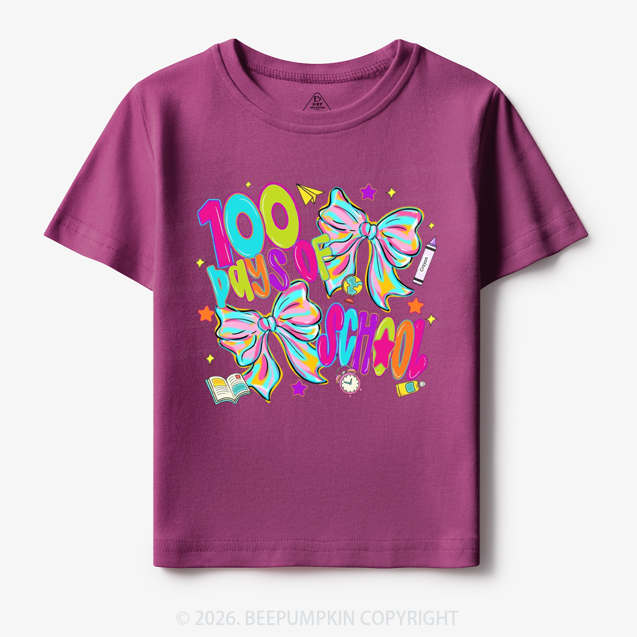 Bow Celebration 100 Days of School Toddler&Kid's Tees