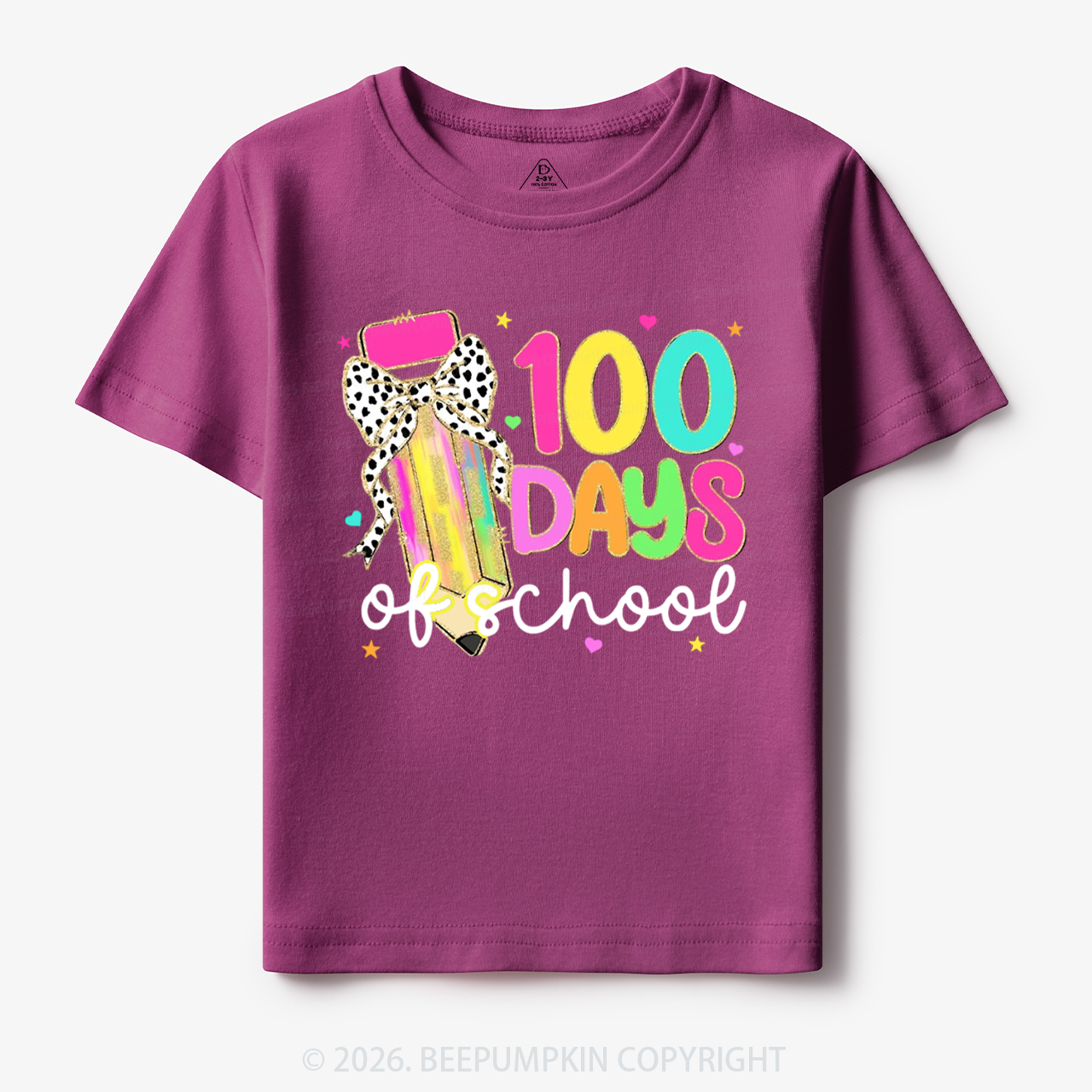 Pink Pencil Celebration 100 Days of School Toddler&Kid's Tees