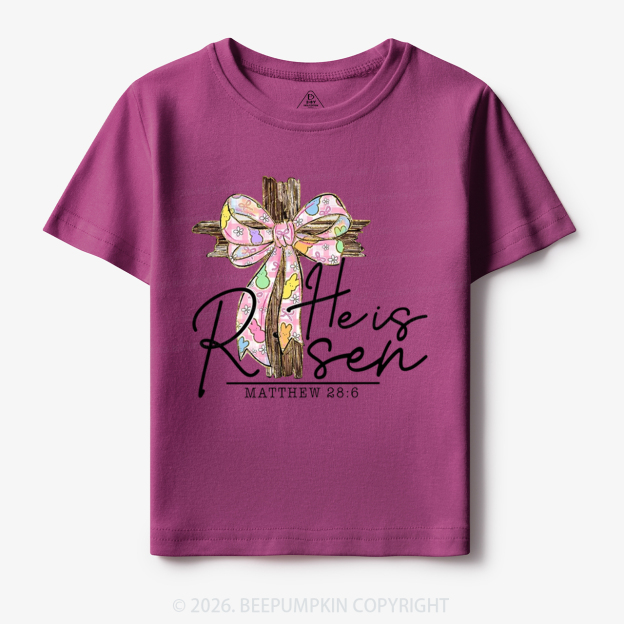 He Is Risen Easter Coquette Bow Toddler&Kid's Tees