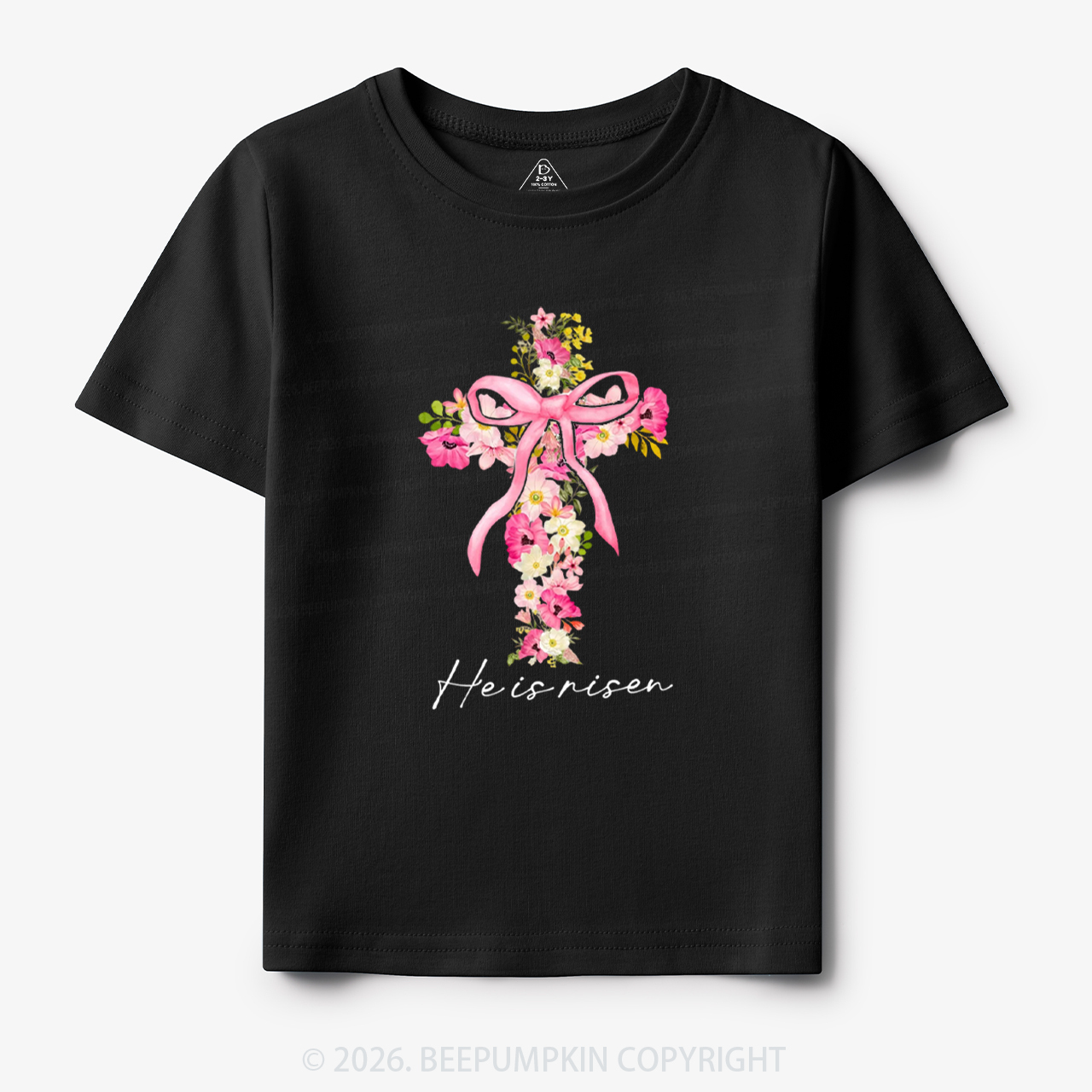 He Is Risen Easter Floral Toddler&Kid's Tees