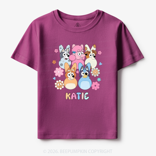 Personalized Cartoon Dog Easter Toddler&Kid's Tees