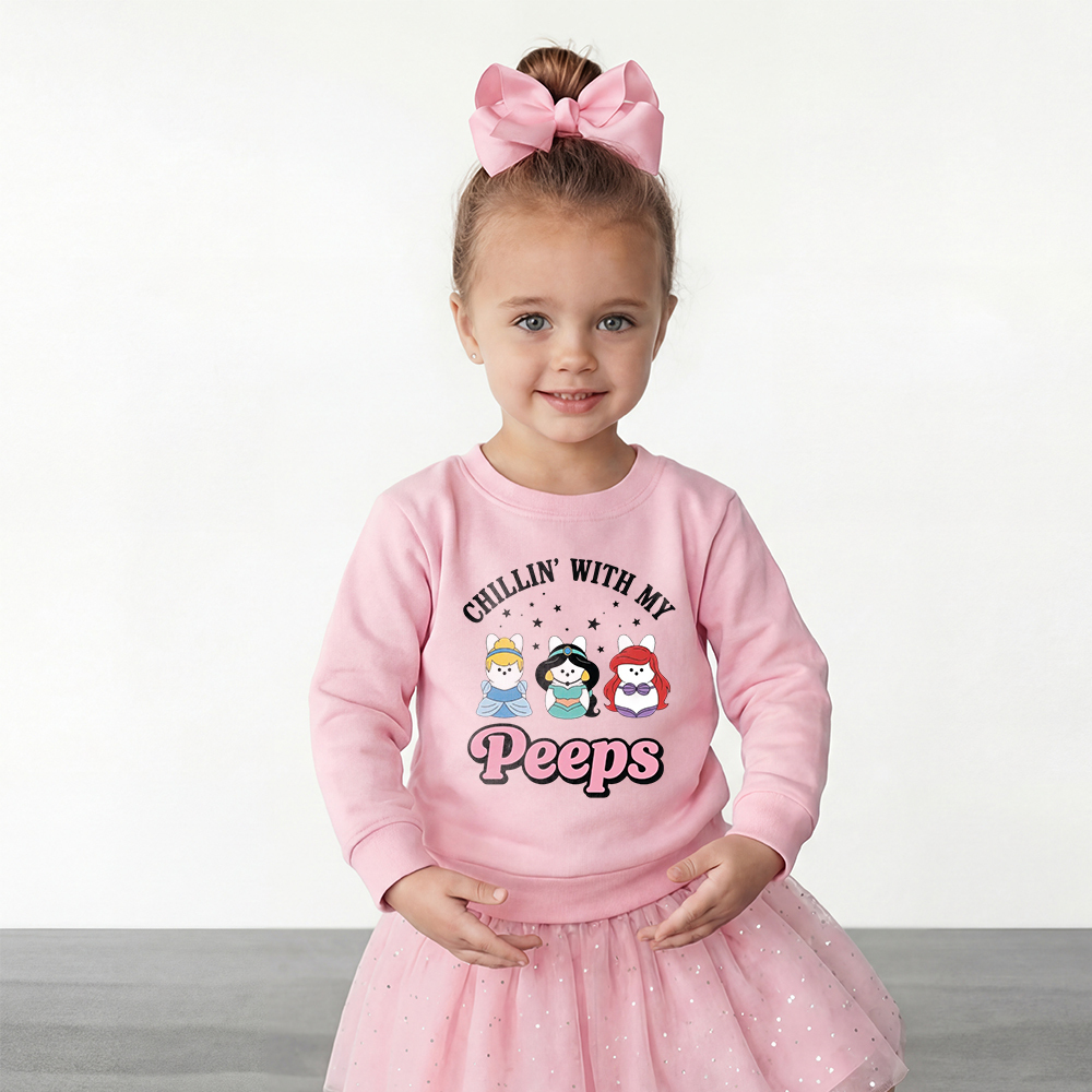 Chillin With My Peeps Bunny Kid's Sweatshirt