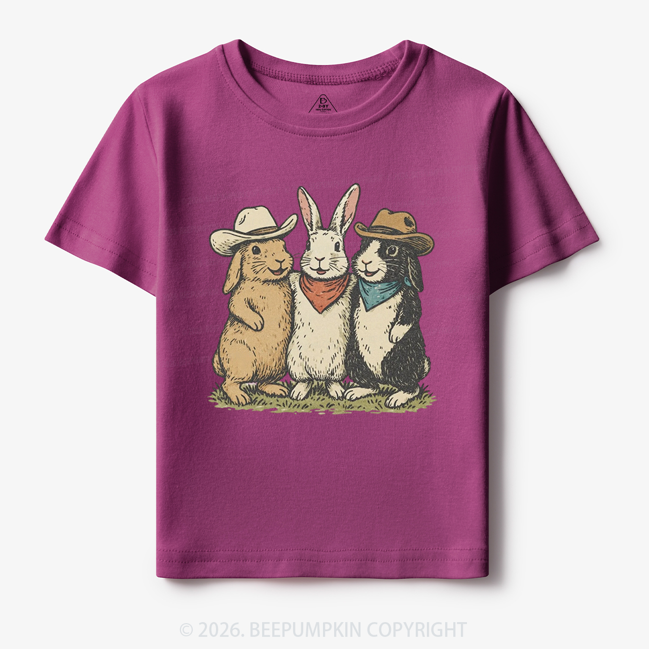 Western Bunnies Easter Toddler&Kid's Tees