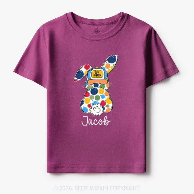 Personalized Name Easter Coquette Bow Bunny Toddler&Kid's Tees