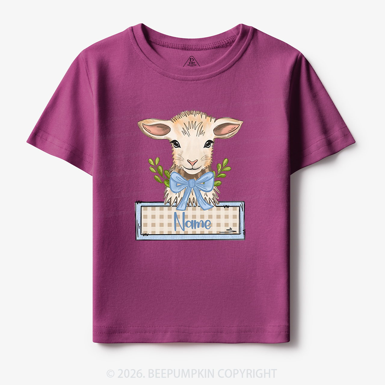 Personalized Baby Lamb With Bow Toddler&Kid's Tees