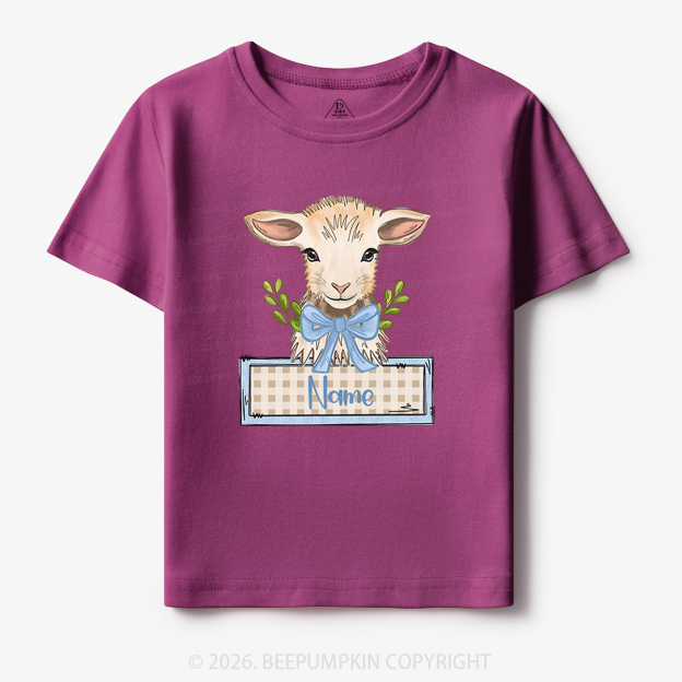 Personalized Baby Lamb With Bow Toddler&Kid's Tees