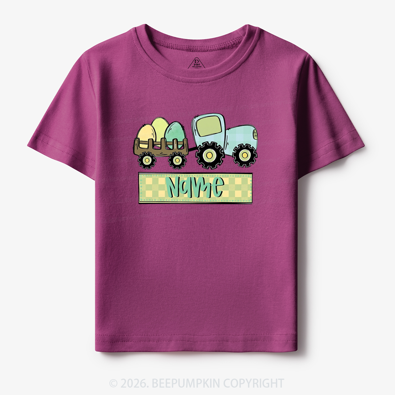 Personalized Name Easter Tractor Toddler&Kid's Tees