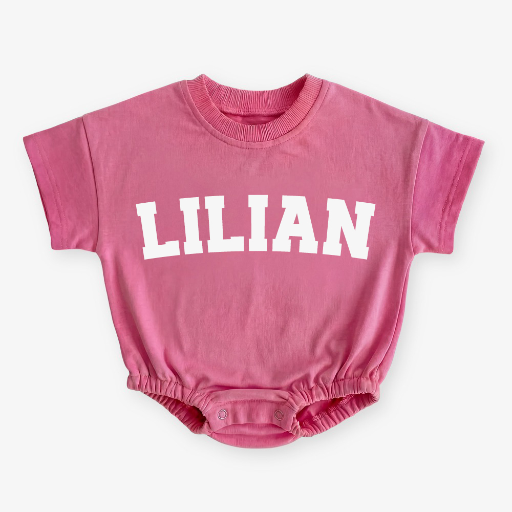 Personalized Name Short Sleeve Baby Bubble Romper