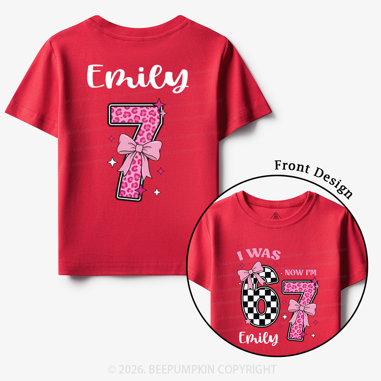 I Was 6 Now I'm 7 Girls Birthday Toddler&Kid's Tees
