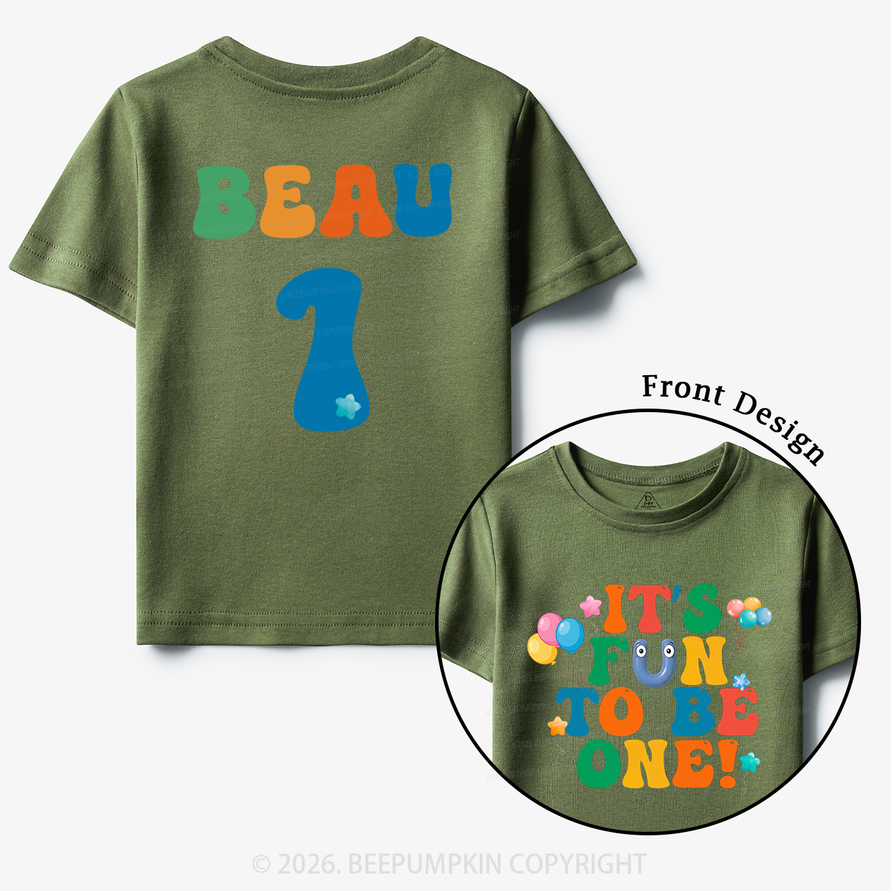 Personalized Fun To Be One Birthday Toddler&Kid's Tees