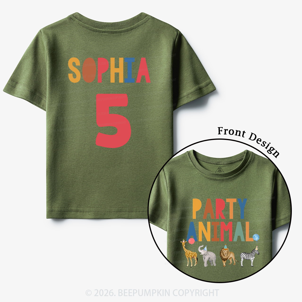 Personalized Party Animal Birthday Toddler&Kid's Tees
