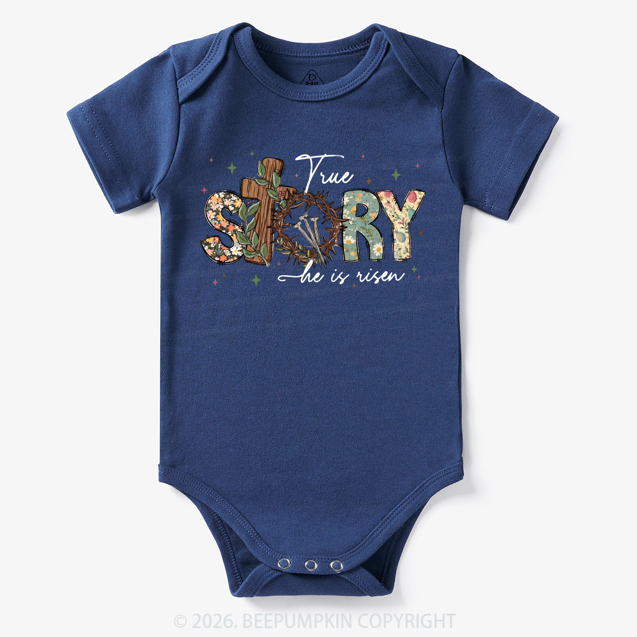 True Story He Is Risen Retro Easter Bodysuit
