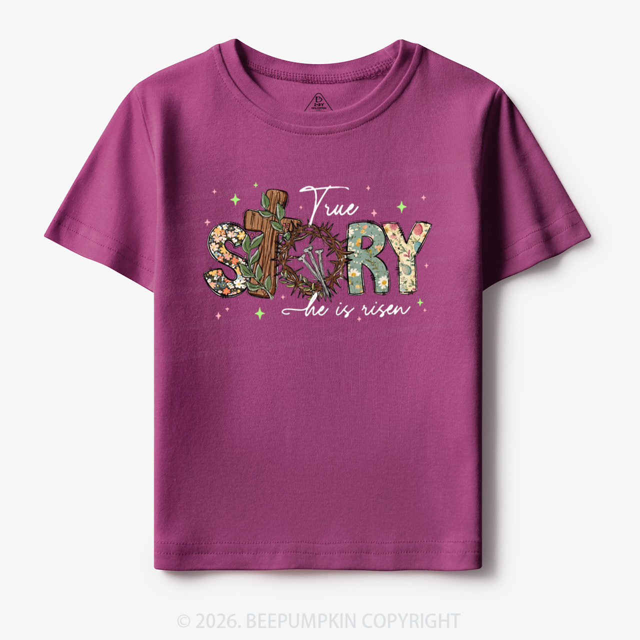 True Story He Is Risen Retro Easter Toddler&Kid's Tees