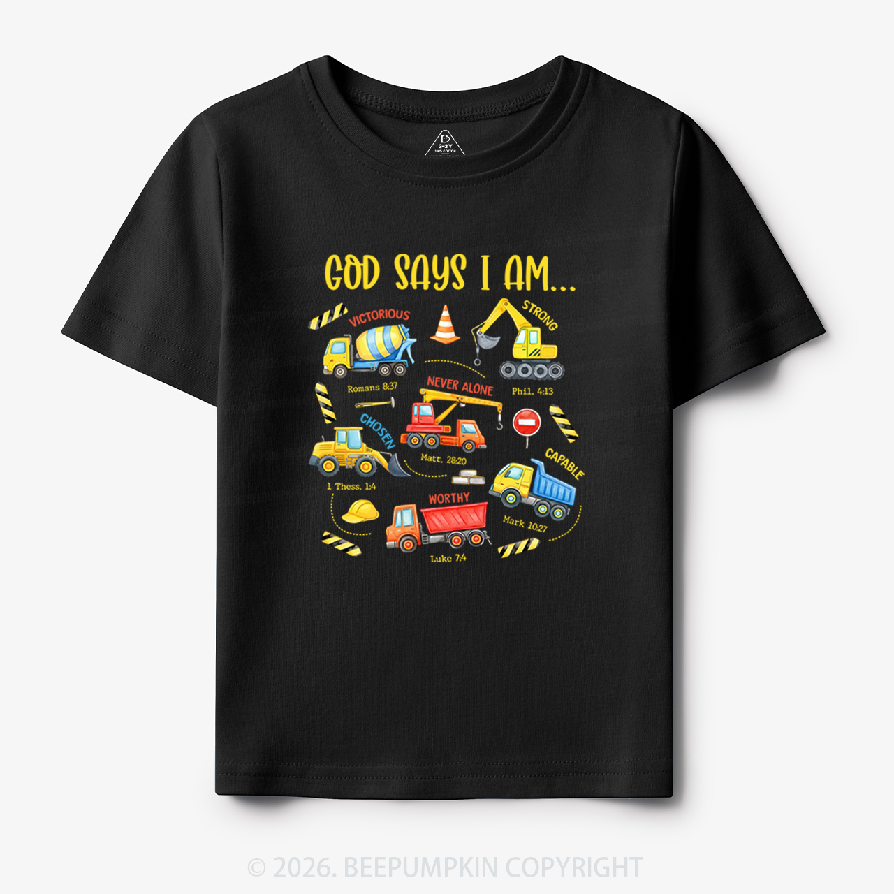 God Says I Am Construction Toddler&Kid's Tees