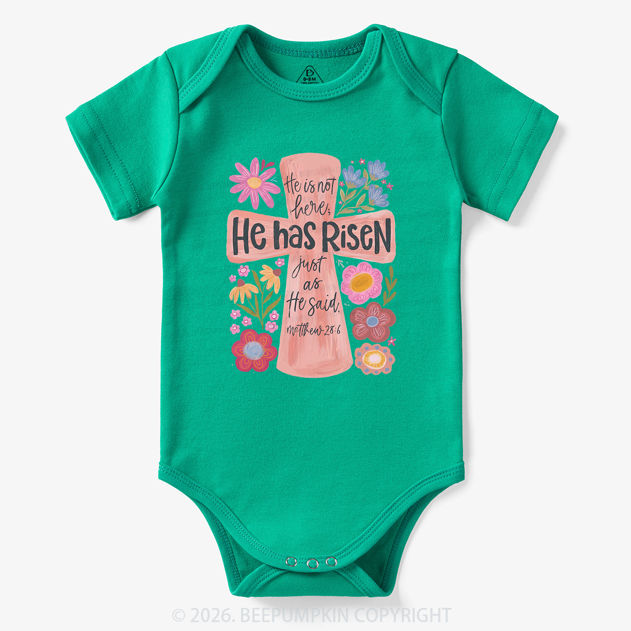 He Has Risen Christian Resurrection day Bodysuit