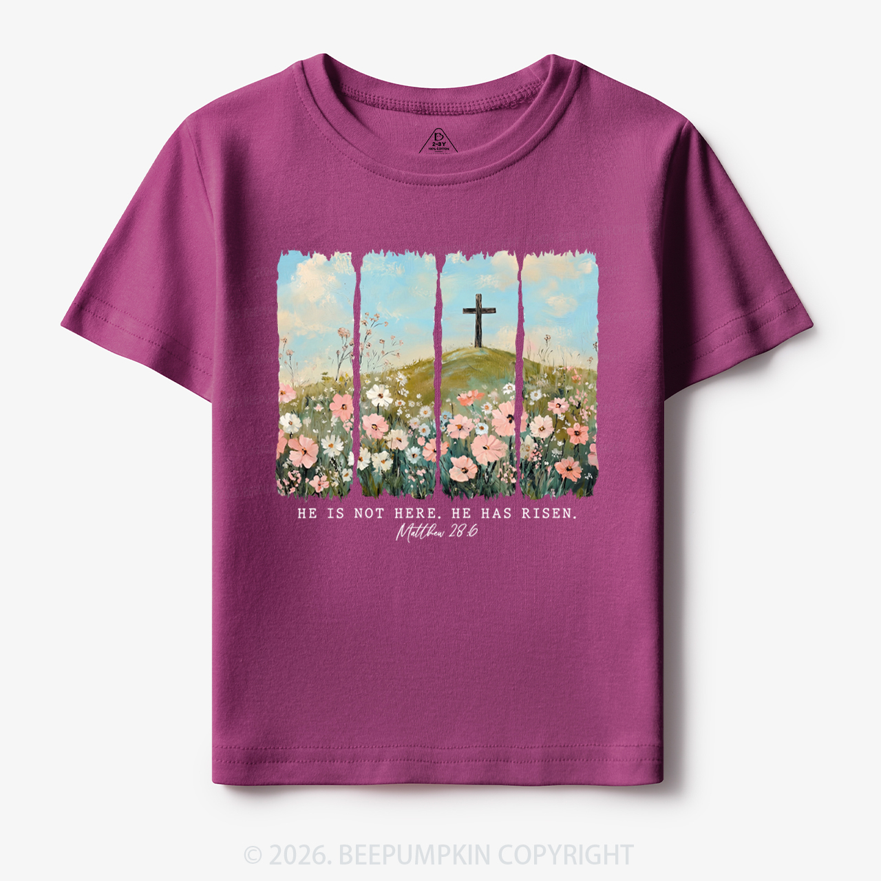 He is Risen Wildflower Spring Easter Toddler&Kid's Tees