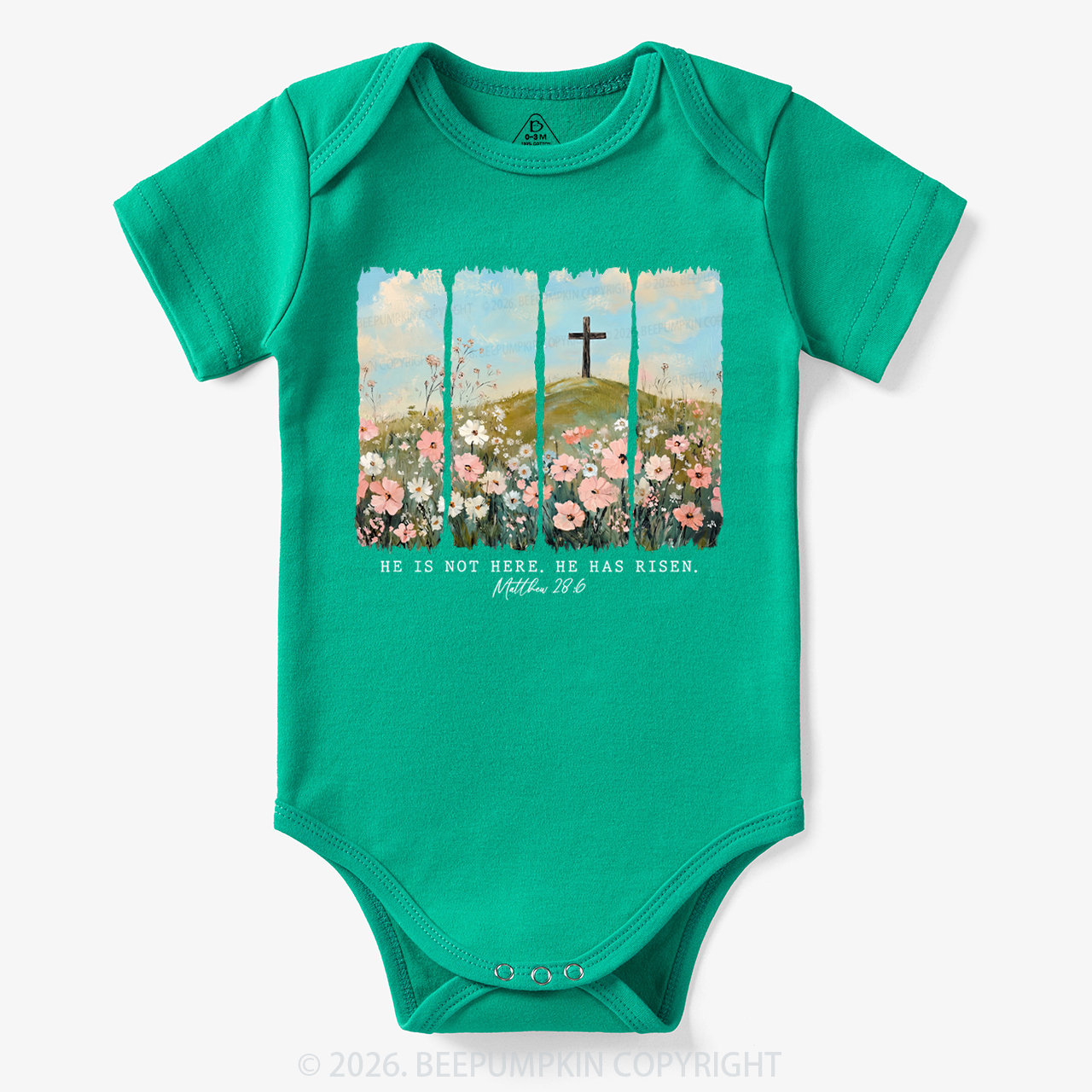He is Risen Wildflower Spring Easter Bodysuit