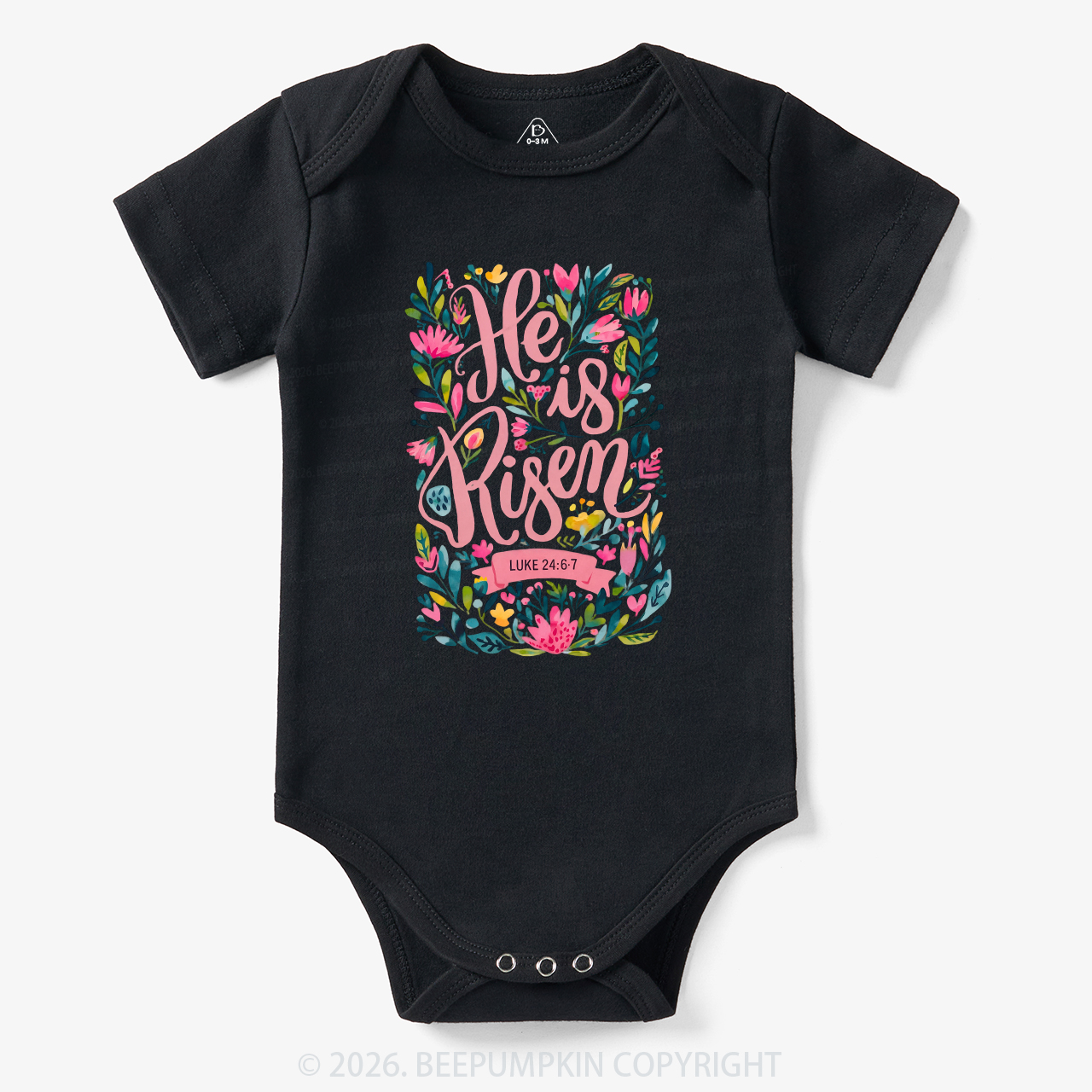 Christian Easter Floral Resurrection Bodysuit