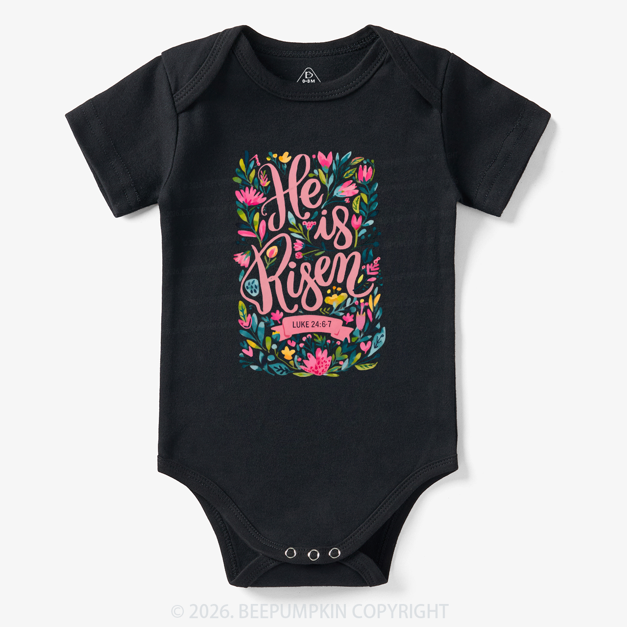 Christian Easter Floral Resurrection Bodysuit