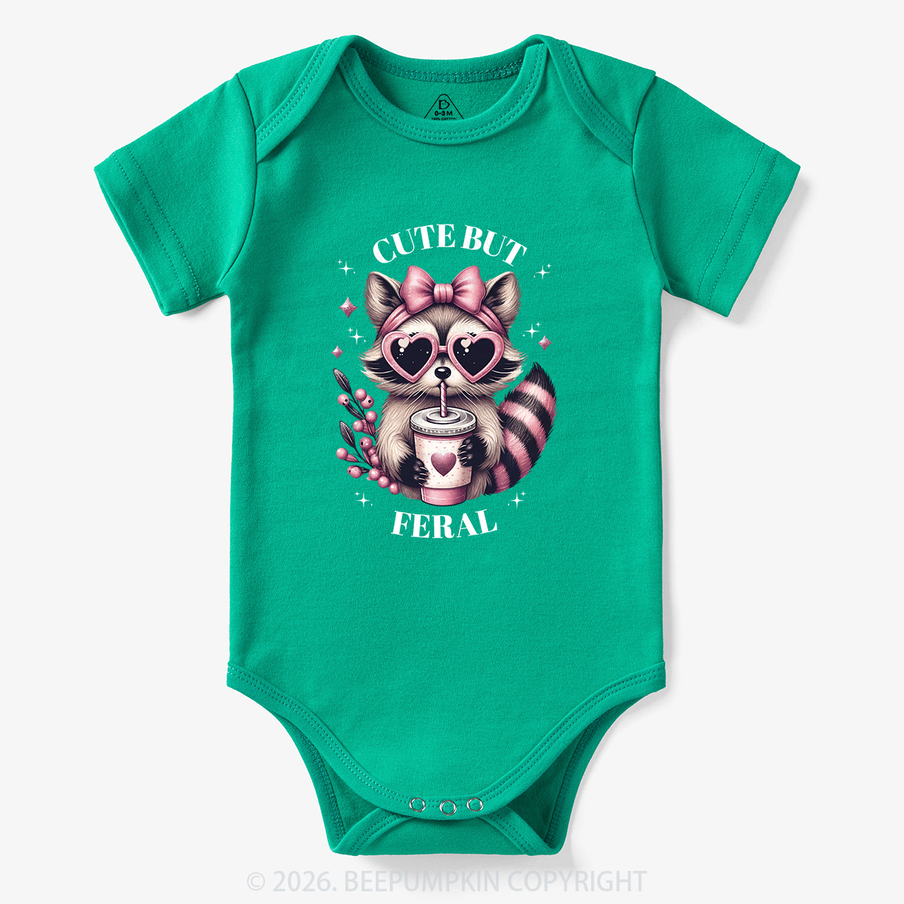 Cute But Feral Funny Raccoon Bodysuit
