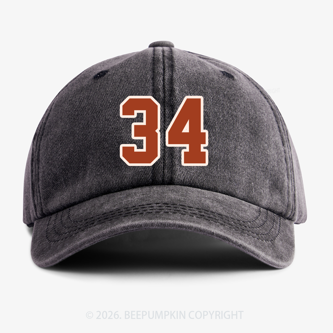 Personalized Number Washed Baseball Cap For Kids