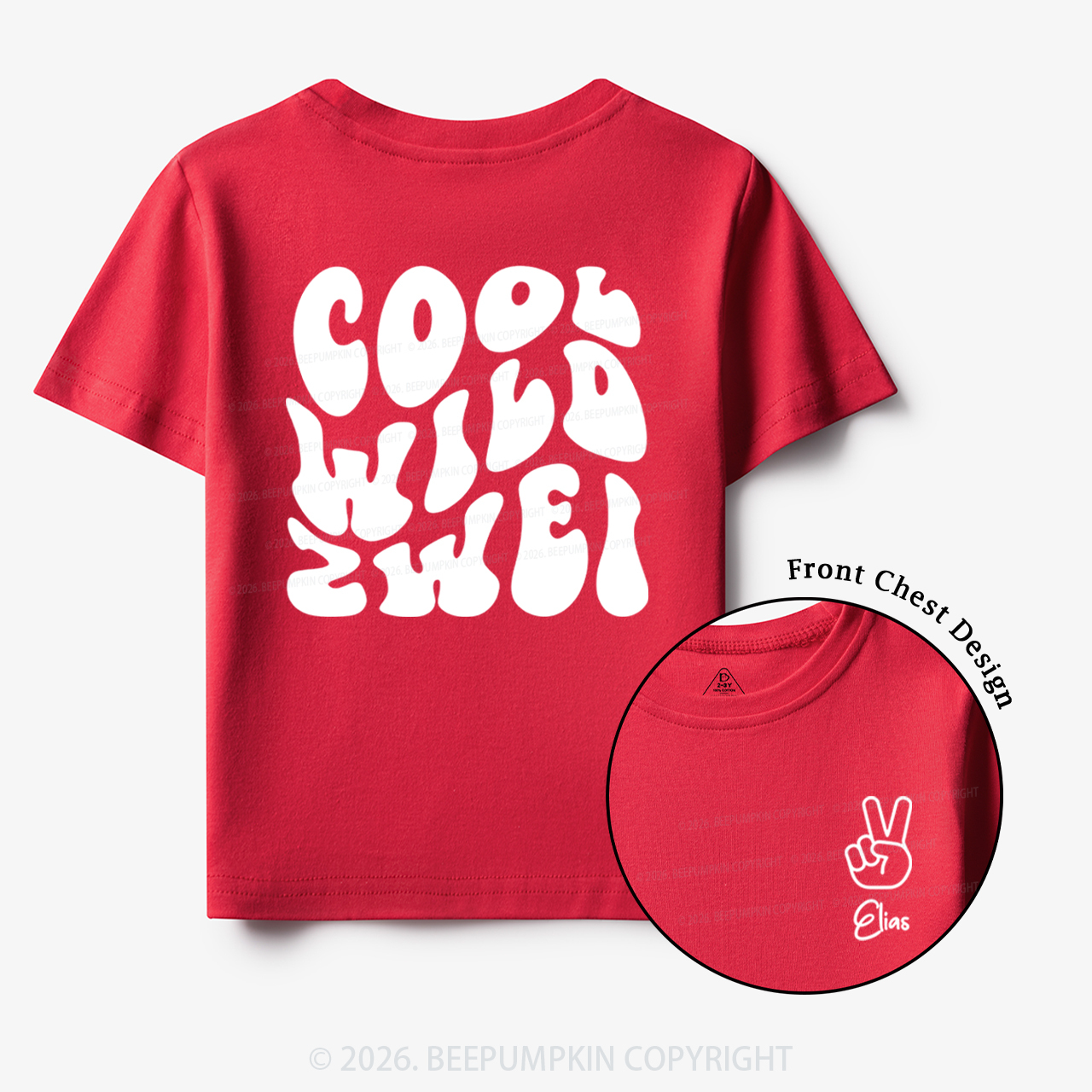 Personalized Birthday Cool Wild Zwei Toddler&Kid's Tees