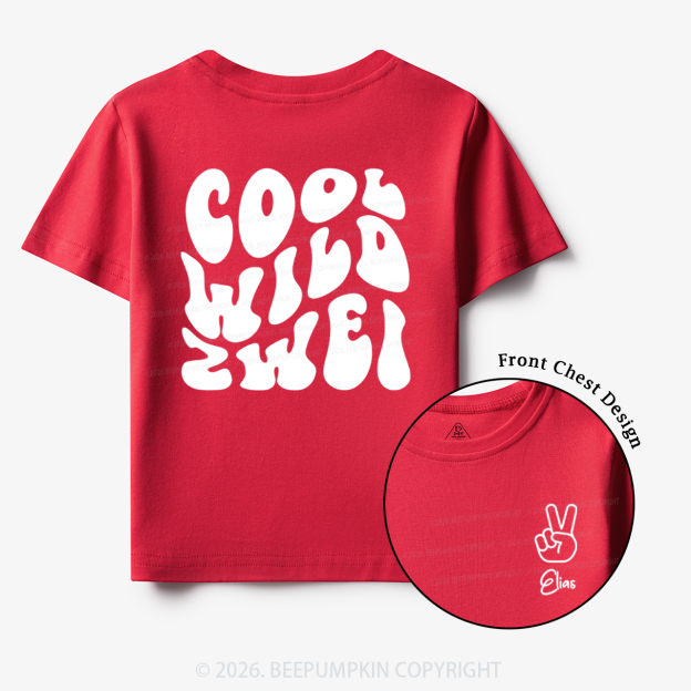 Personalized Birthday Cool Wild Zwei Toddler&Kid's Tees