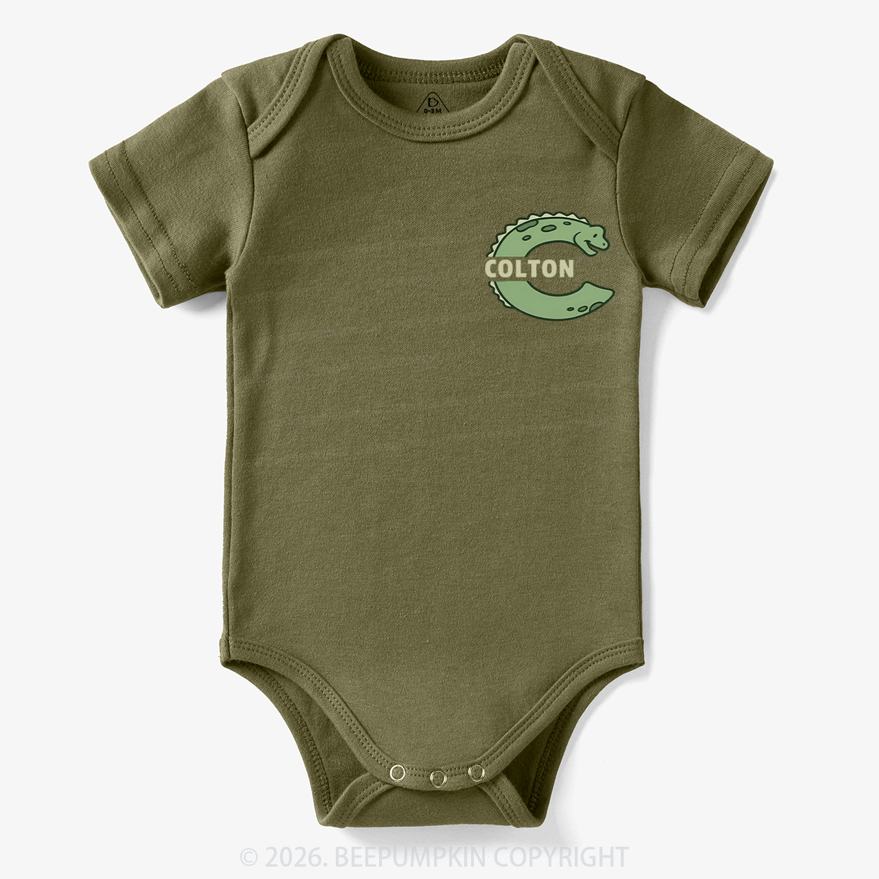 Personalized Cute Dinosaur Initial With Name Bodysuit
