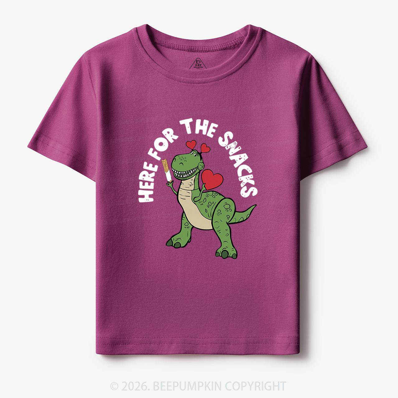 Here For The Snacks Funny Dinosaur Toddler&Kid's Tees