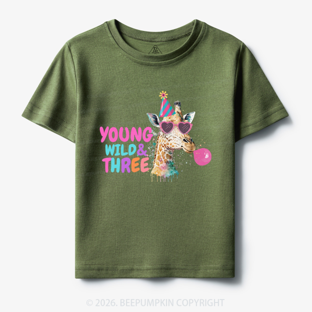 Young Wild Birthday Safari Zoo Toddler&Kid's Tees