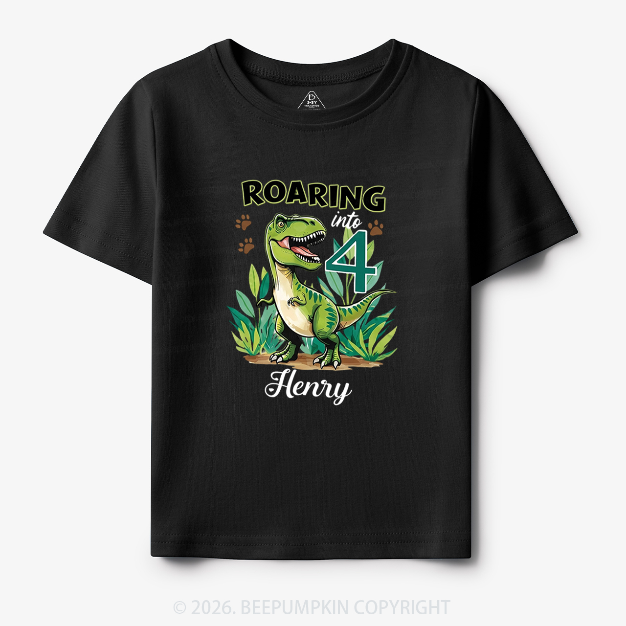 Personalized Dinosaur Birthday Any Age Toddler&Kid's Tees