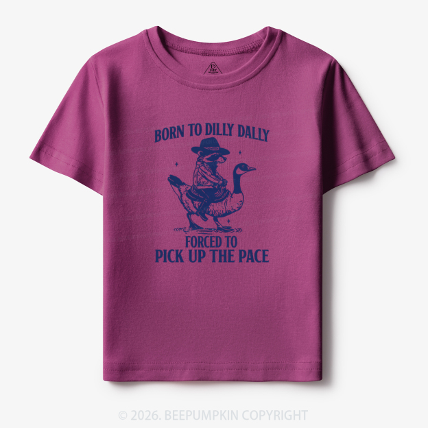 Born To Dilly Dally Retro Racoon Goose Toddler&Kid's Tees