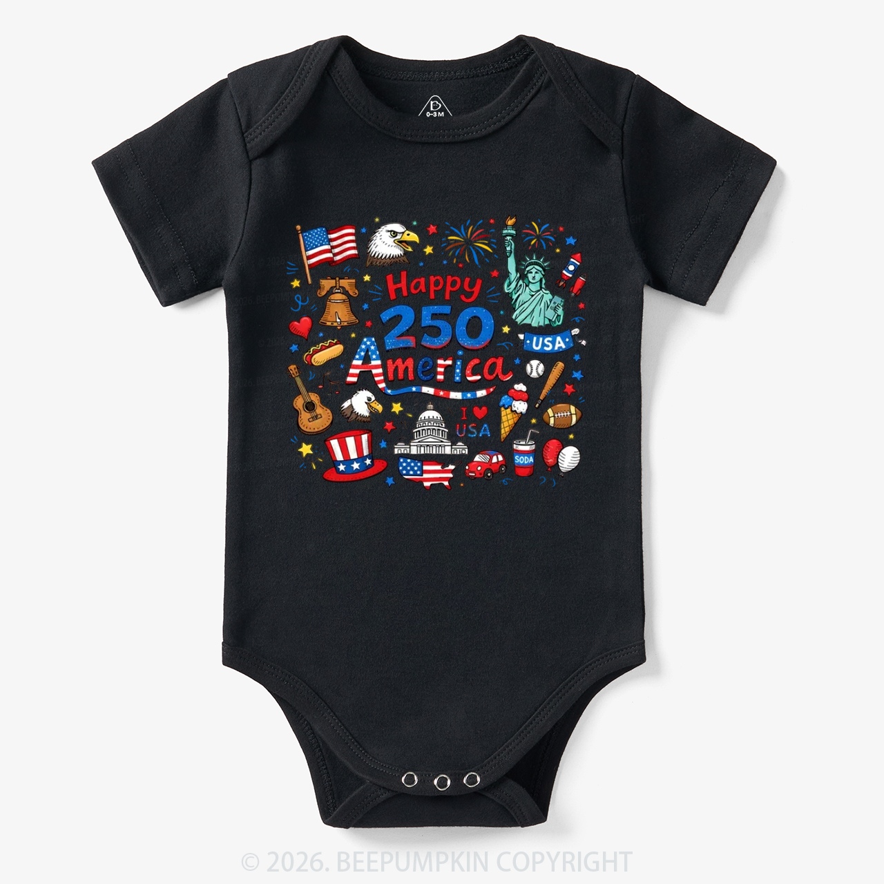 Happy 250 America Bodysuit