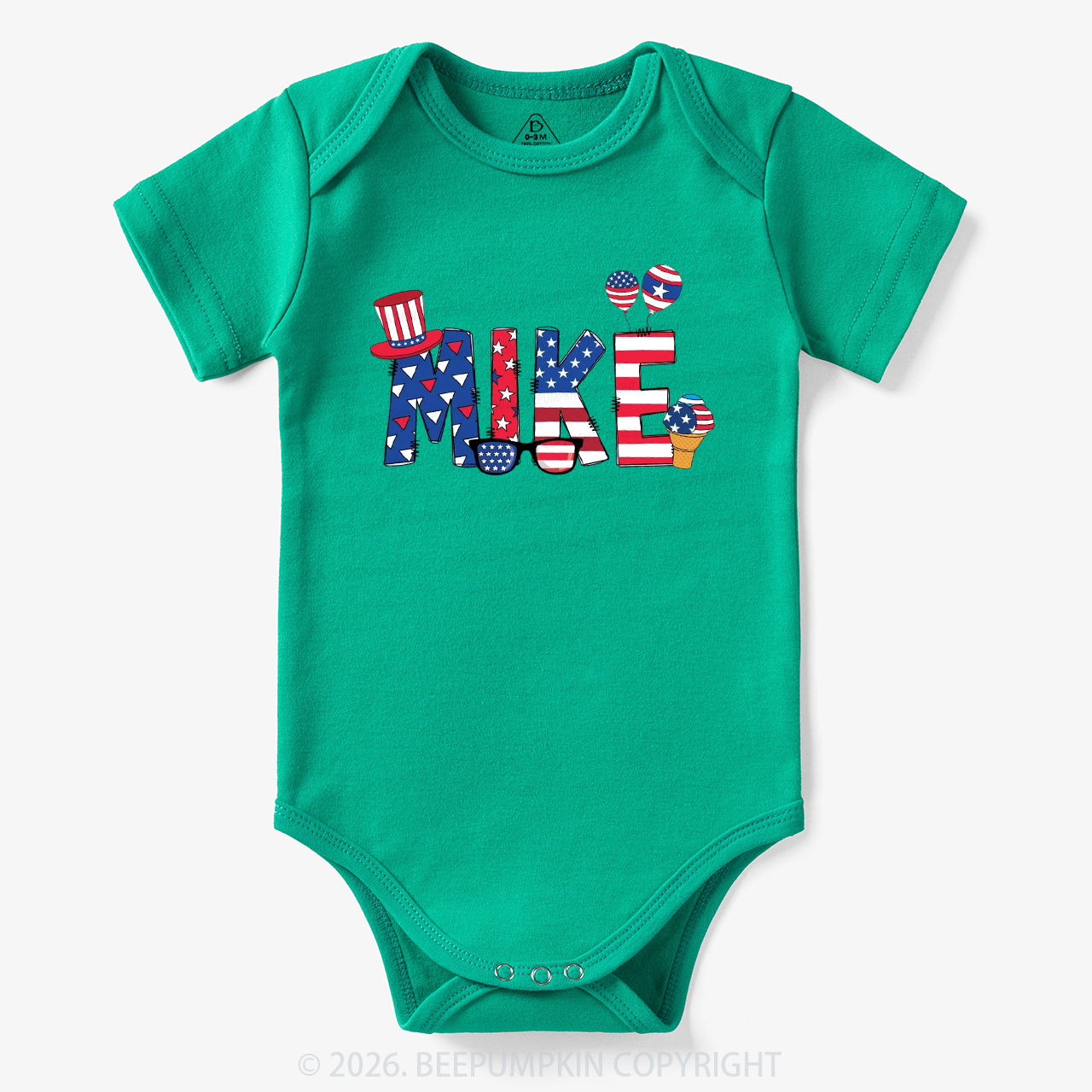 Personalized 4th Of July USA Patriotic Bodysuit