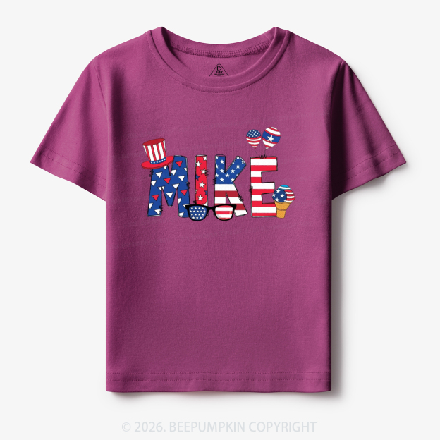 Personalized 4th Of July USA Patriotic Toddler&Kid's Tees