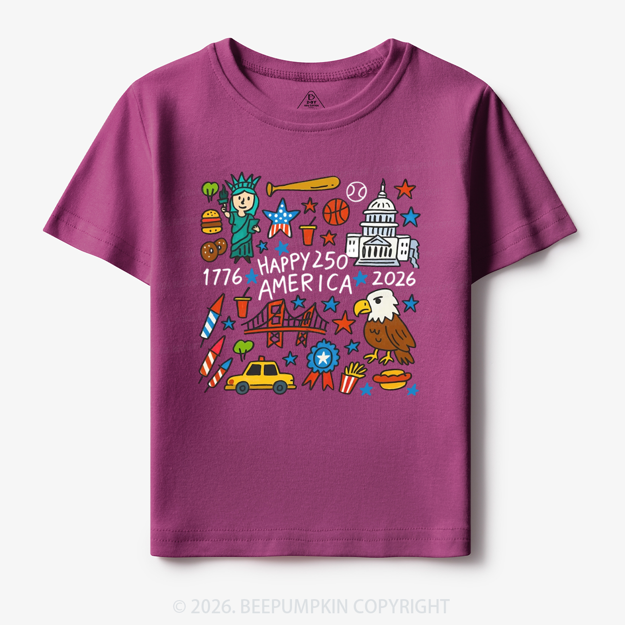 Happy 250 America 1776-2026 Toddler&Kid's Tees