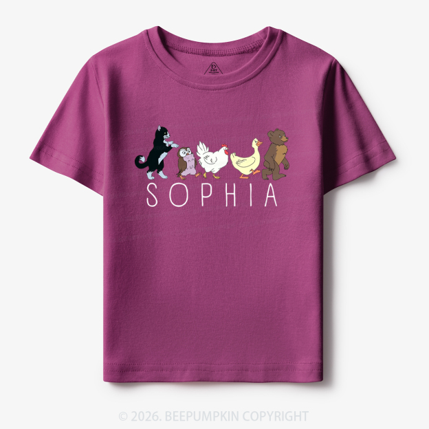 Personalized Cute Animal Friends Toddler&Kid's Tees