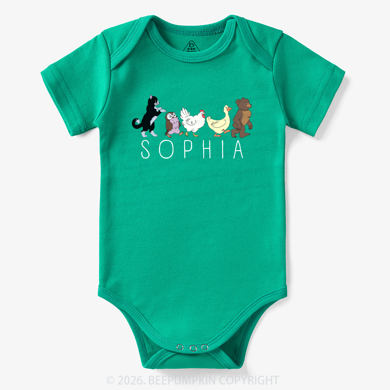 Personalized Cute Animal Friends Bodysuit