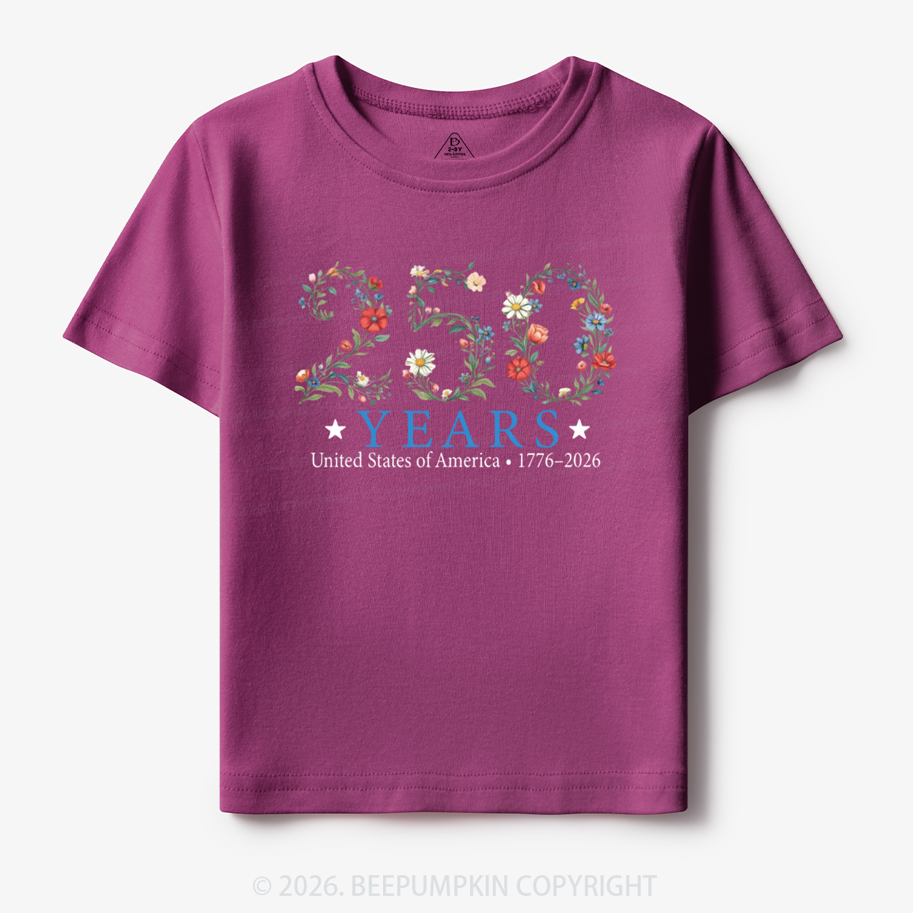 USA 250th Anniversary Floral Toddler&Kid's Tees