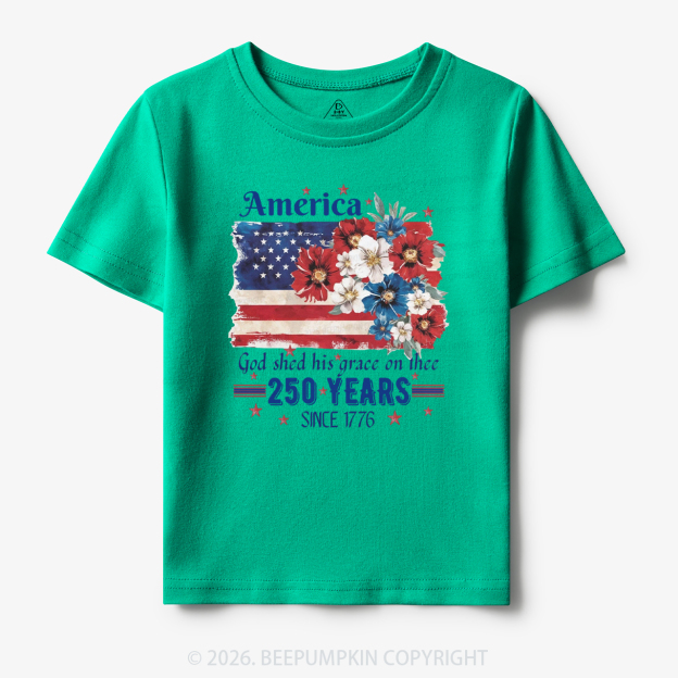 America 250 Years Flag Floral Toddler&Kid's Tees