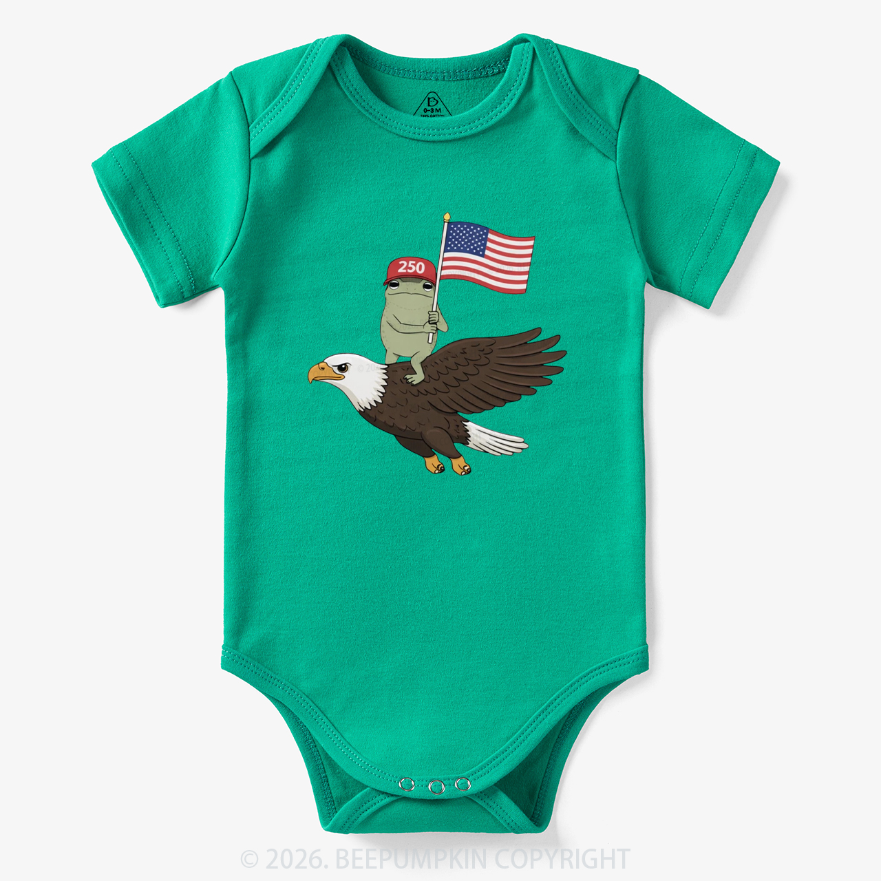 Americas 250th Birthday Funny Frog Bodysuit
