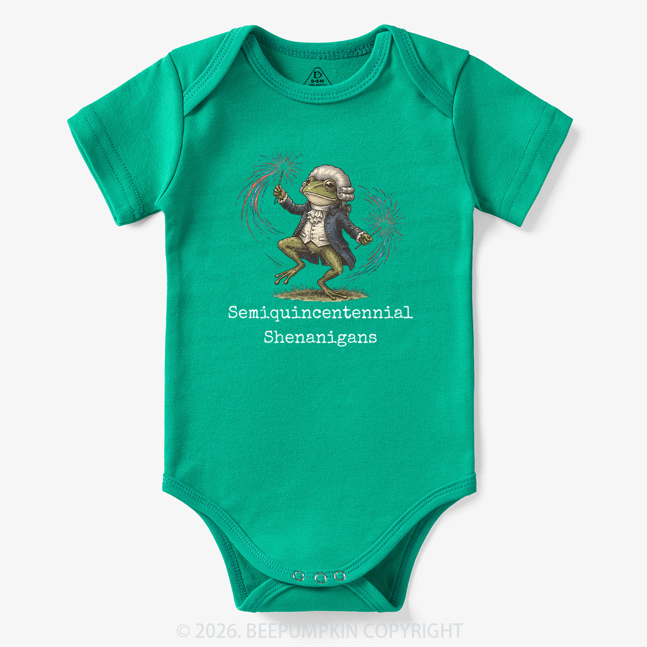American 250th Anniversary Funny Frog Retro Bodysuit